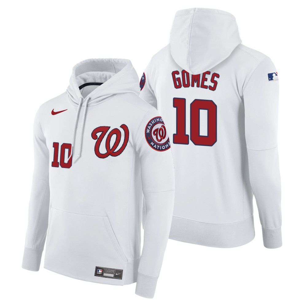 Men Washington Nationals #10 Gomes white home hoodie 2021 MLB Nike Jerseys